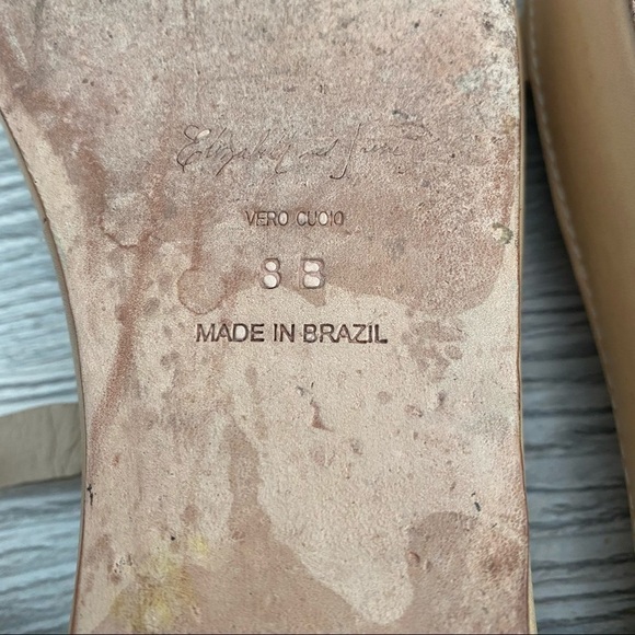 All leather Elizabeth and James Cree blush taupe sandals size 8 t strap - Picture 10 of 11